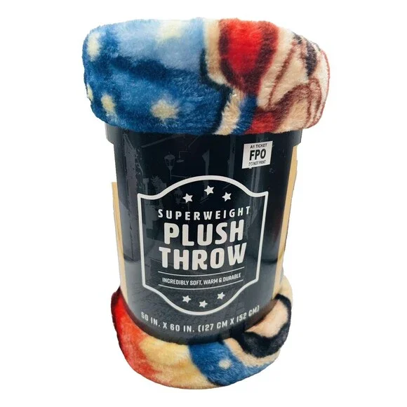 Religious Plush Throw Blanket Mother Jesus Virgin Mary 50 x 60” Super Weight NEW - Picture 3 of 4